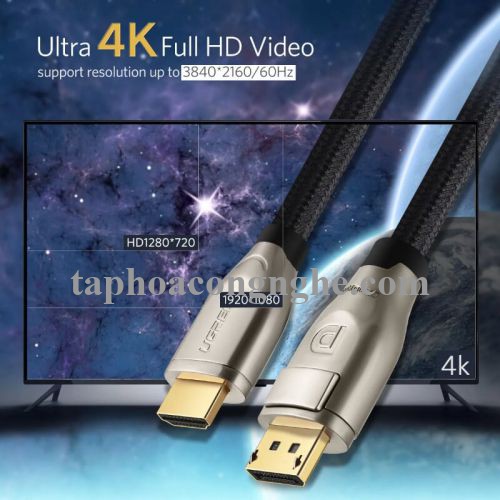 Ugreen 40435 3M Màu Đen Cáp chuyển đổi Displayport 1.2 sang HDMI 2.0 cao cấp DP111 30040435